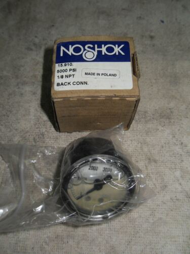 1 NIB NOSHOK 15.910 0-5000 PSI PRESSURE GAUGE