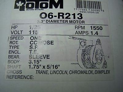 Rotom Motor 06-R213 1.4 Amps 1/25 HP 1 Phase