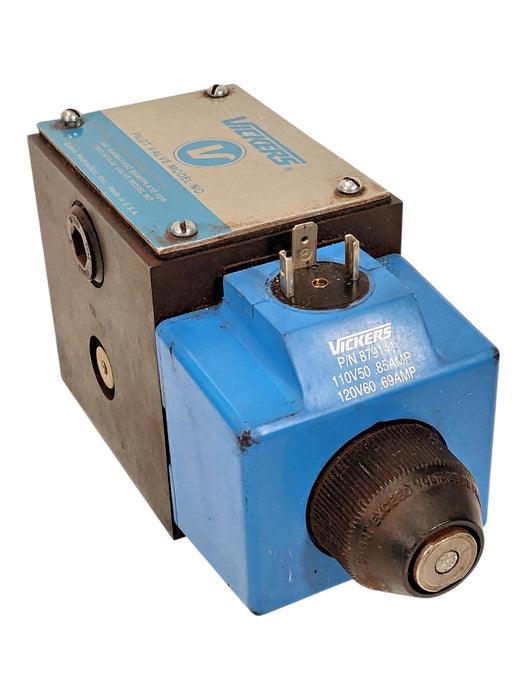 Vickers DG4S4-010B-U-B-60 3000 psi Hydraulic Solenoid Valve w/ 110/120 V AC Coil