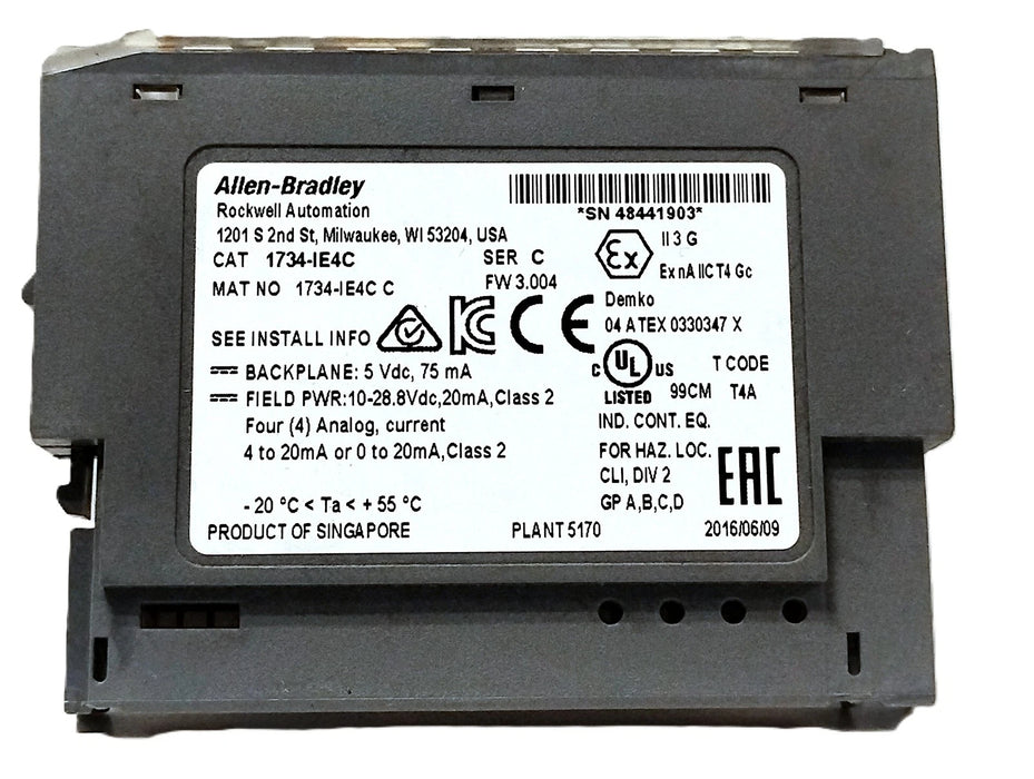 Allen-Bradley 1734-IE2C Ser C 24 V DC Analog PLC Input Module