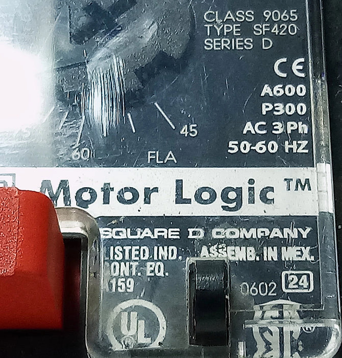 Square D 9065-SF420 600 V 45-135 A 3-Phase Solid State Overload Protection Relay