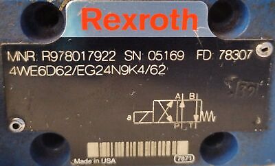 Bosch Rexroth R978017922 4WE6D6X/EG24N9K4/62 24 V DC Directional Valve