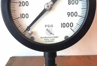 Ashcroft 451379 1/2" NPT 0-1000PSI 4.5" Dial Steel Tube DuraGauge Pressure Gauge