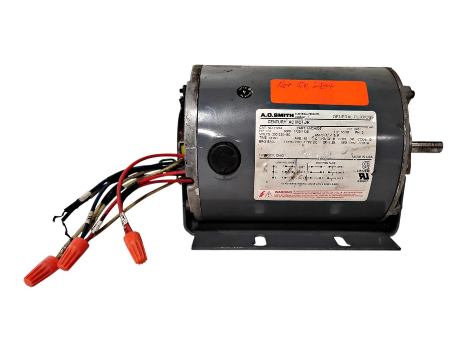 Century AO Smith H264 HM2H005 200-230/460 V 1/3 HP 1725/1425 RPM DP AC Motor
