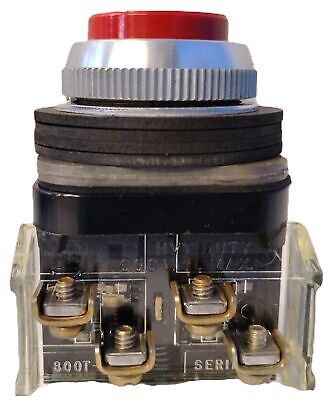Allen-Bradley 800T-B6B 2 NO / 2 NC Red Extended Momentary Push Button