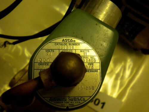 ASCO Solenoid Valve 831614 Orifice 5/8" Pipe 3/8" 240V@60Hz