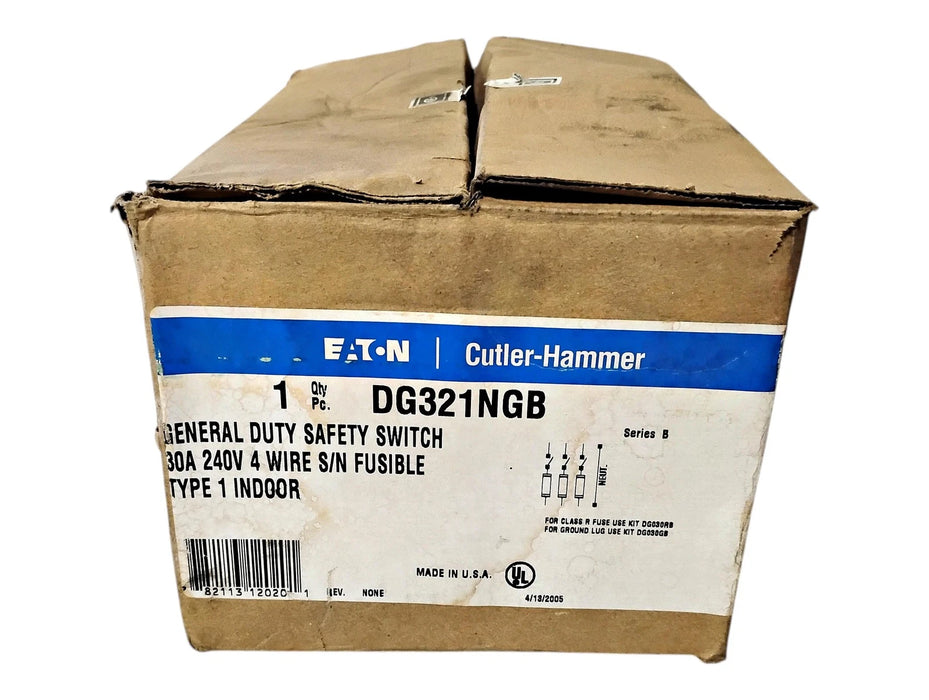 Eaton DG321NGB Ser B 240 V 30 A 4-Wire Fusible Indoor General Duty Safety Switch