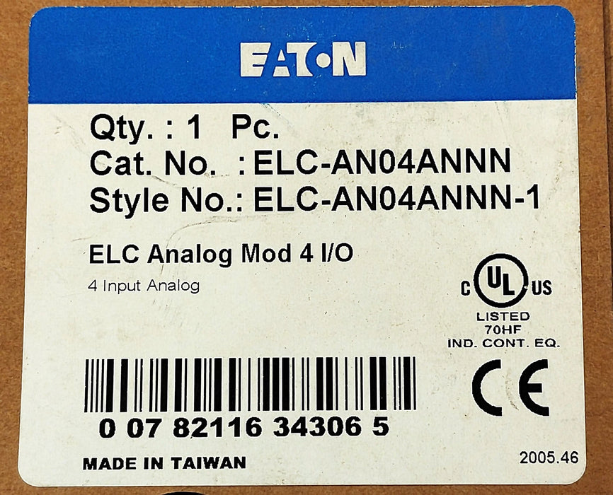 Eaton ELC-AN04ANNN-1 MOD 4 24 V DC Analog PLC Input Module