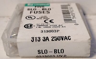 Littelfuse 313003P 250 V AC 3 A Slo-Blo Glass Fuses - Lot of 10