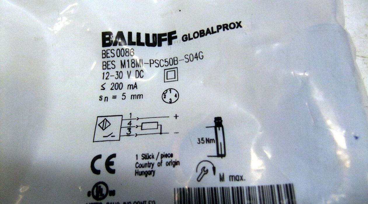 Balluff BES M18MI-PSC50B-S04G Inductive Proximity Sensor