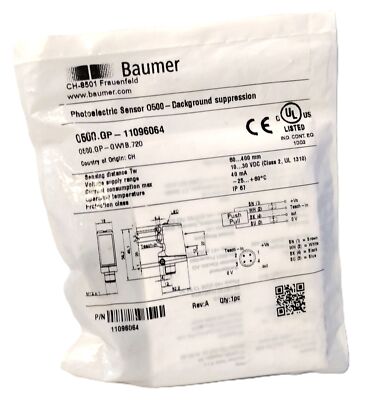 Baumer O500.GP-11096064 10-30 V DC Adjustable Photelectric Proximity Sensor