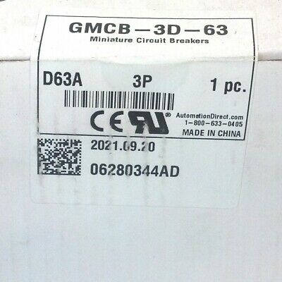 AutomationDirect GMCB-3D-63 277 V AC 125 V DC 63 A Mini Supplementary Protector