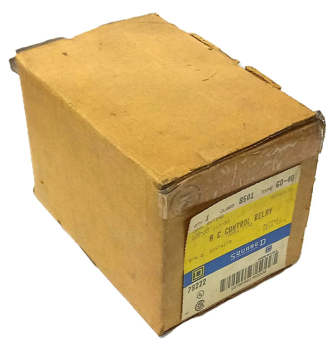 Square D 8501-G0-40 10 A NEMA A300 Open Type AC Control Relay w/ 120 V AC Coil