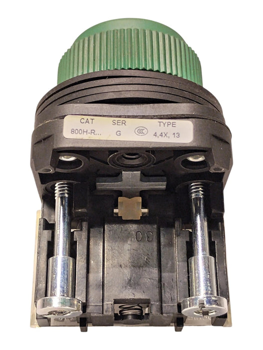 Allen-Bradley 800H-R1A Ser G Full Voltage 10 A 30 mm Green Momentary Pushbutton