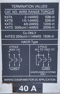 ABB S3N040TW SACE S3 600 VAC 3-Pole 40 A Molded Case Circuit Breaker