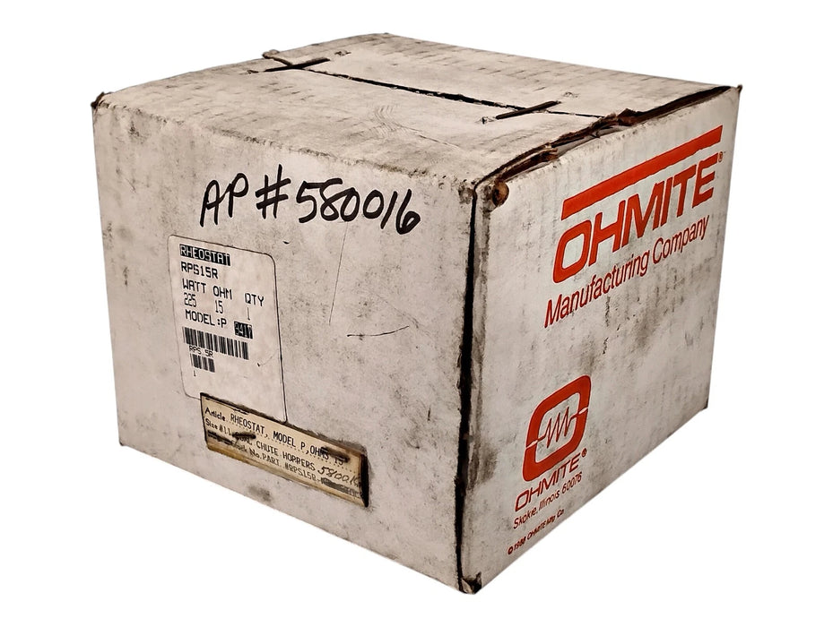 Ohmite RPS15R Model P 225W 15 Ohms Wirewound Rotary Rheostat