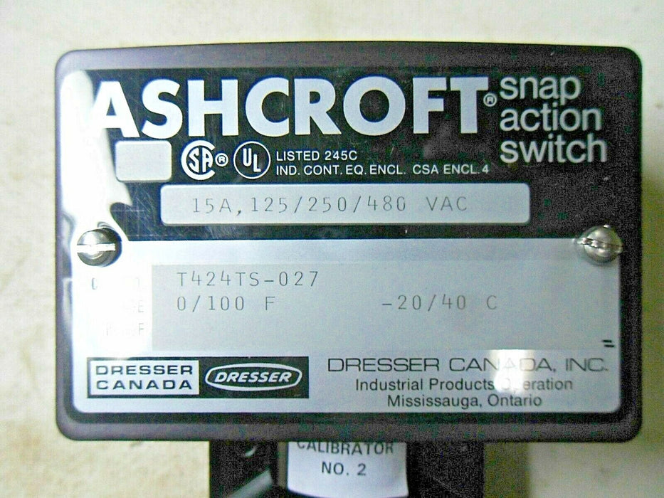 Ashcroft T424TS027 Snap Action Switch