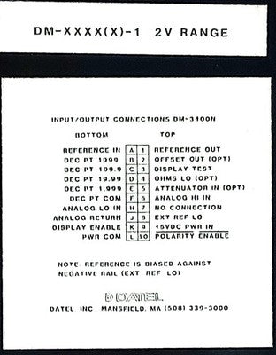Datel DM-3100N DM-XXXX(X)-1 2 V DC Digital LED Panel Meter