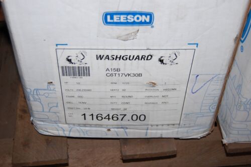 LEESON 116467.00 C6T17VK30B 208-230/460 V AC 1/2 HP 1725 RPM Washdown Motor