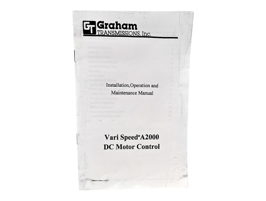 Graham Motors & Controls 176B6018 240 V 1 HP A2000 Motor Control Drive Board