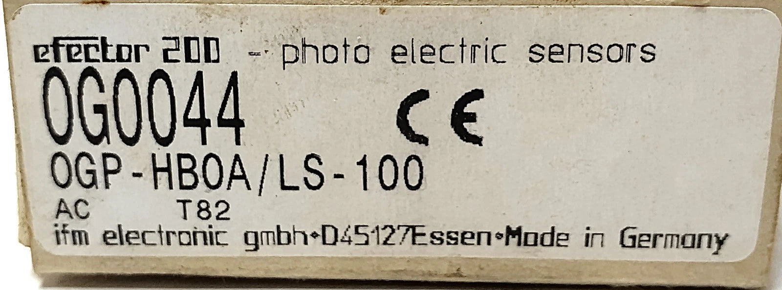 Efector OGP-HBOA/LS-100 OG0044 20-250 V AC/DC Photoelectric Proximity Sensor