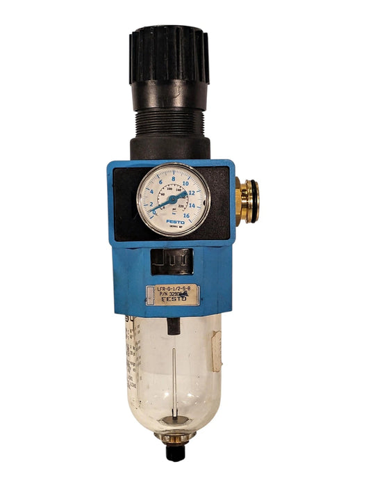 Festo LFR-G-1/2-S-B Compressed Air Filter/Regulator w/ G-1/2 Port and Gauge