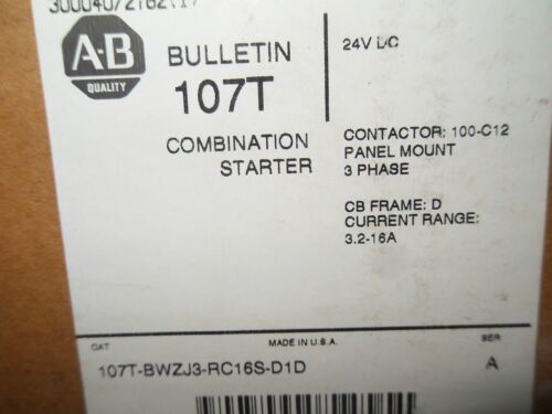 1 Allen-Bradley 107T-BWZJ3-RC16S-D1D COMBINATION STARTER