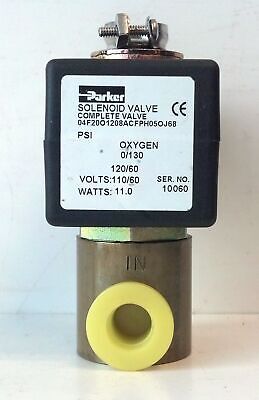 Parker 04F20O1208ACF 1/4" 2-Way Solenoid Valve w/ BB06-052-C05H 110/120 VAC Coil