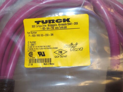 Turck Minifast Molded Cordsets P-RSV RKV 63-233-3M