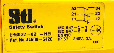 Omron 44506-5420 ER6022-021-NEL 240 V 3 A Safety Switch