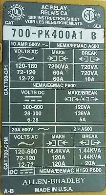 Allen-Bradley 700-PK400A1 Series B Direct Drive™ Master Control AC Relay