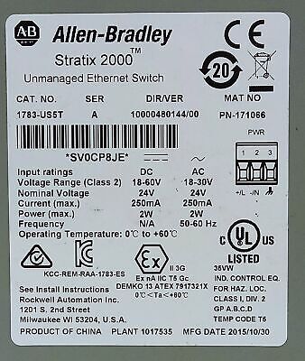 Allen-Bradley 1783-US5T STRATIX 2000 Ser A Unmanaged Ethernet Switch