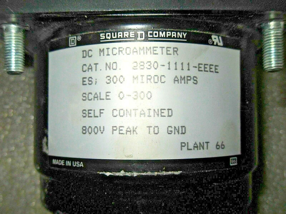 Square D 2830-1111-EEEE 4SB-DUA-200 Microammeter