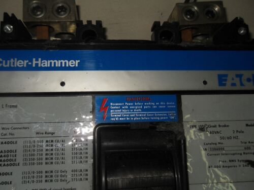 1 Cutler-Hammer LSB220600E CIRCUIT BREAKER 240V 2P 600A