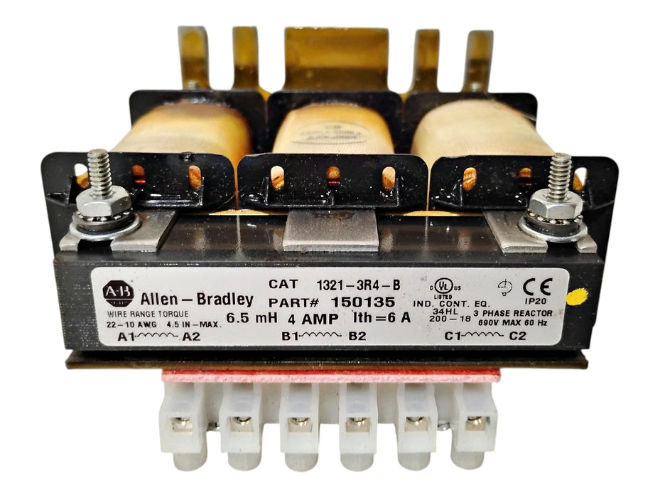 Allen-Bradley 1321-3R4-B 150135 4 A 6.5 mH 3-Phase Line Reactor