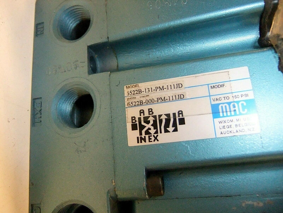 MAC Solenoid Valve 5522B-131-PM-111JD 150 Psi