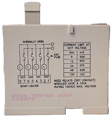 OPTO 22 SNAP-ODC5R 5 V DC 4 Channel I/O Module