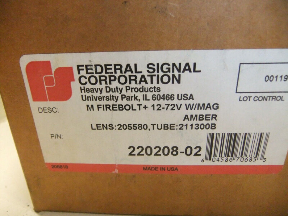 Federal Signal M Firebolt Beacon W/MAG Amber 220208-02