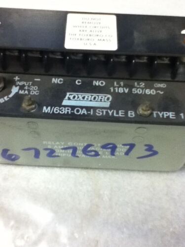 Foxboro M/63R-OA-I SAFETY RELAY- NO BOX