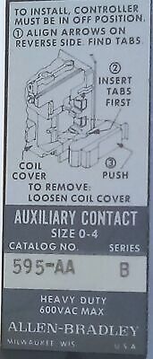 Allen-Bradley 595-AA Heavy Duty Size 0-4 Auxiliary Contact