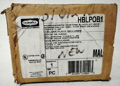 Hubbell HBLPOB1 PowerPort Portable Outlet Box
