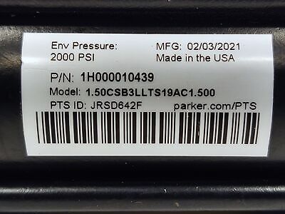 Parker 01.50CSB3LLTS19AC1.500 High Pressure Hydraulic Cylinder