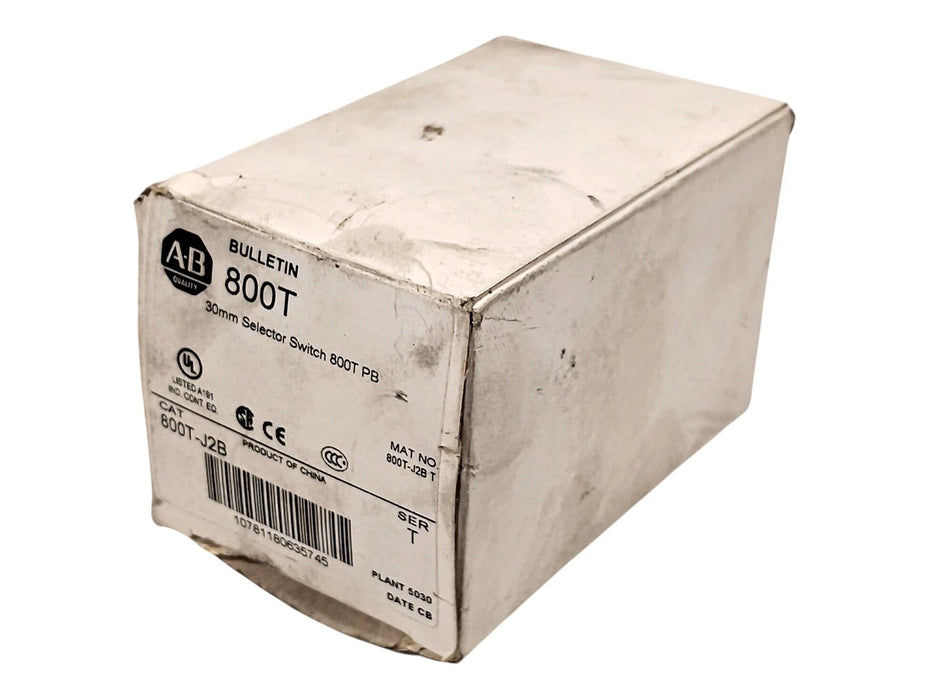Allen-Bradley 800T-J2B Ser T 600 V AC/DC 10 A 3-Position 30 mm Selector Switch
