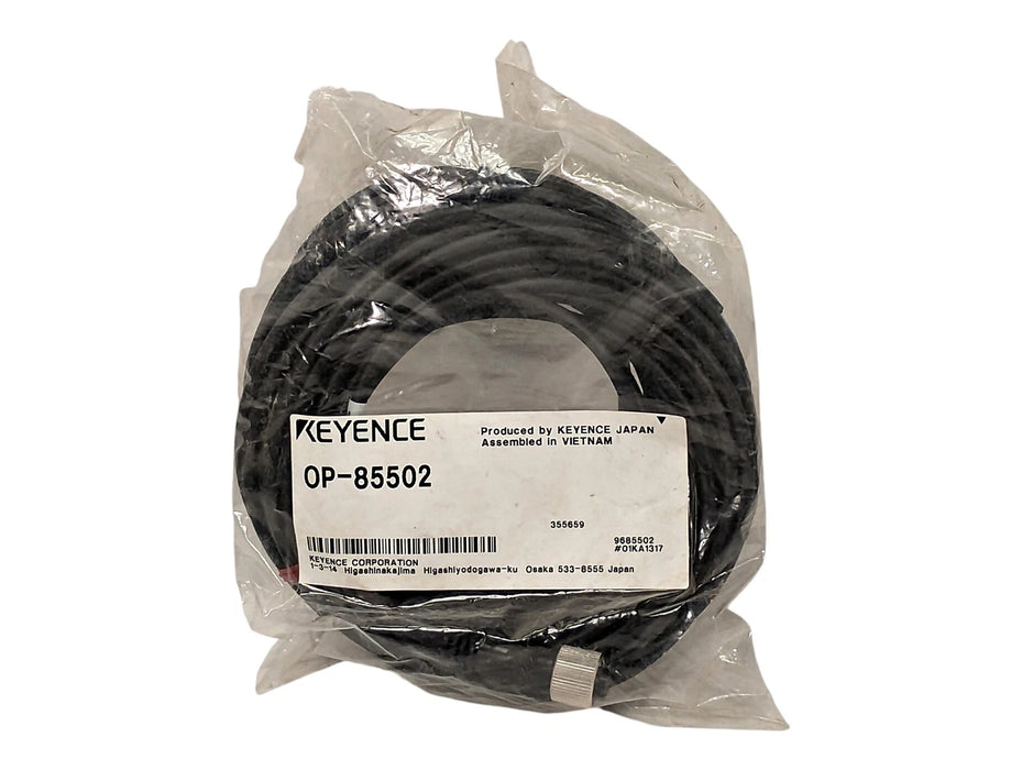 KEYENCE OP-85502 PLC Cable w/ One M12 4-Pin Connector