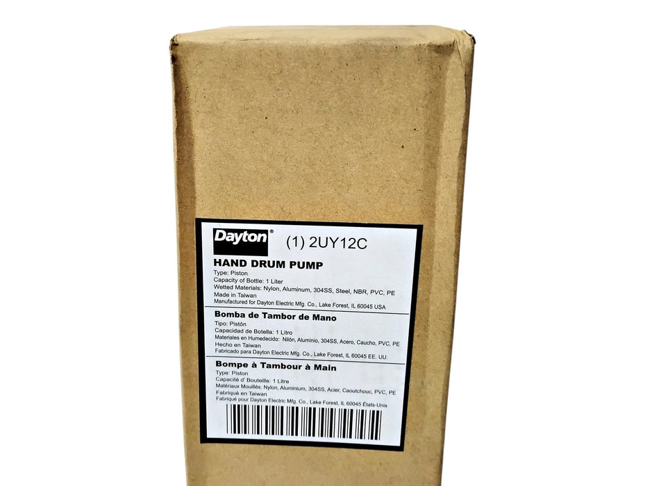 Dayton 2UY12C Piston Action Hand Pump w/ Hose, Spout & 1 Liter Jug