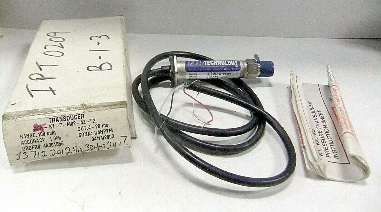 Intertechnology Pressure Transducer K17M0242F2100#