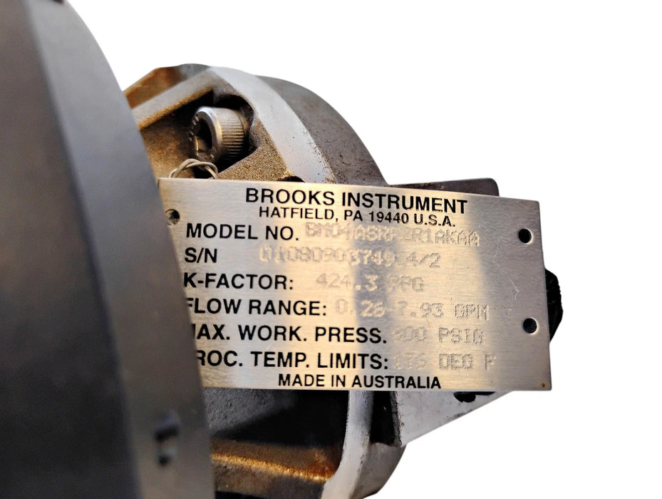 Brooks Instrument BM04ASRF2R1AKAA 800 PSIG 0.26-7.93 GPM Oval Gear Flow Meter