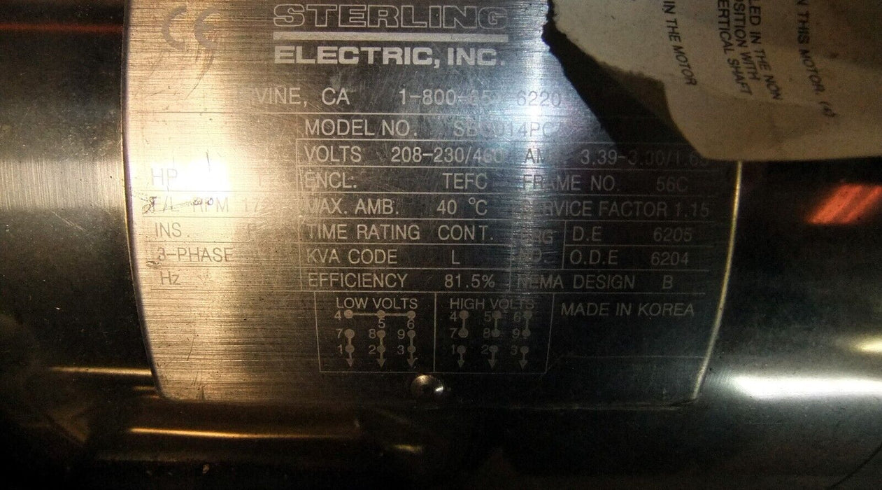 Sterling Motor 1HP 3PH SBO014PCA