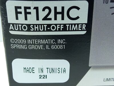 Intermatic FF12HC 120-277 V AC 7-20 A Auto Shut-Off Timer
