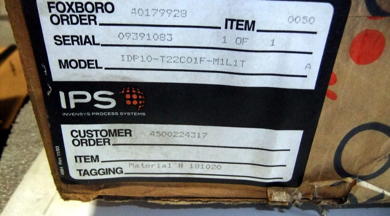 Foxboro Pressure Transmitter IDP10-T22C01F-M1L1T